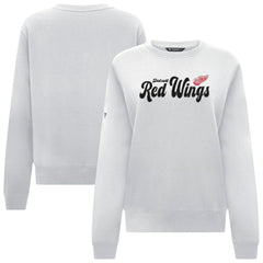 Detroit Red Wings Levelwear Women's Yvette Big Script Tri-Blend Sweatshirt White