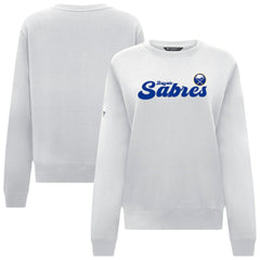 Buffalo Sabres Levelwear Women's Yvette Big Script Tri-Blend Sweatshirt White