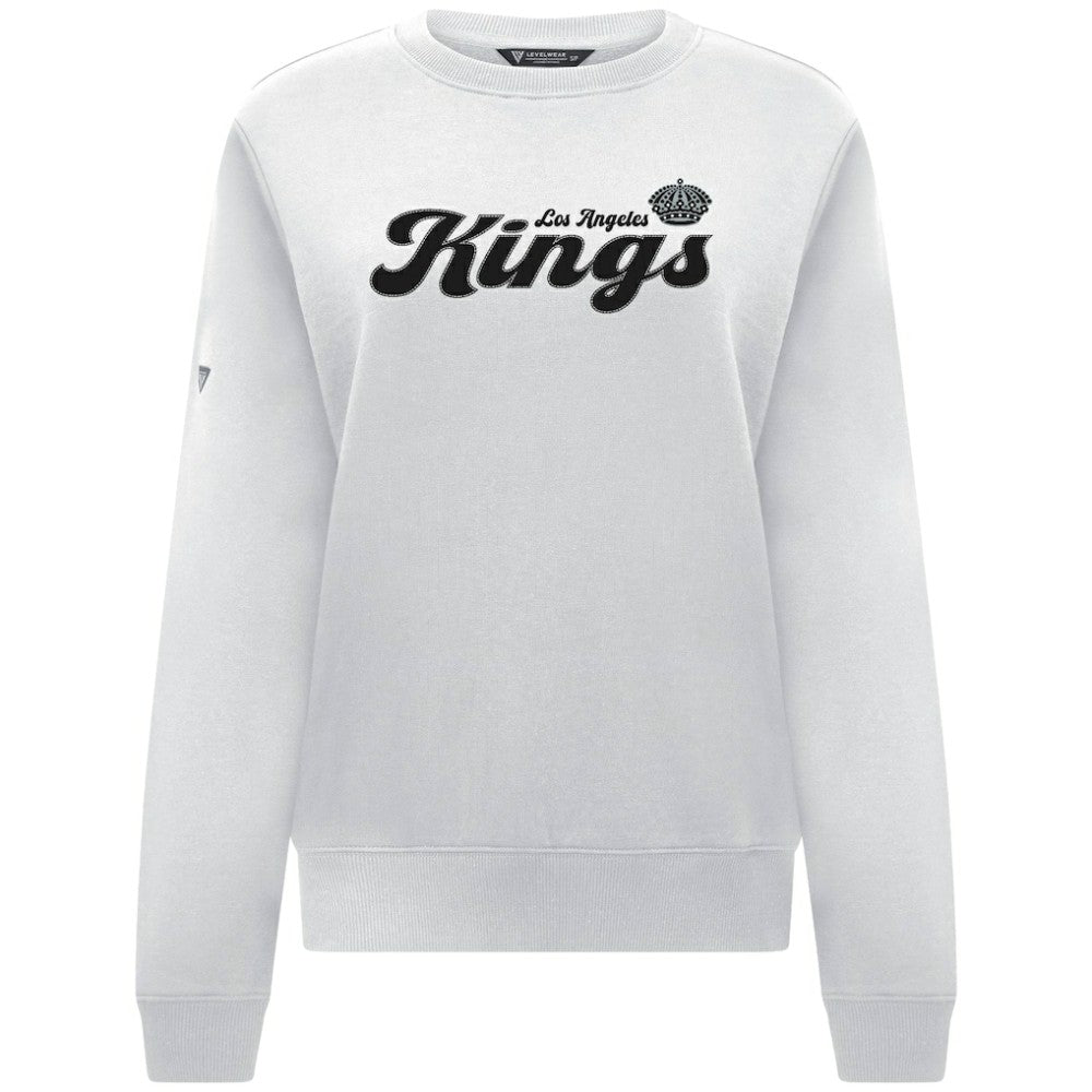 Los Angeles Kings Levelwear Women's Yvette Big Script Tri-Blend Sweatshirt White
