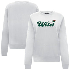 Minnesota Wild Levelwear Women's Yvette Big Script Tri-Blend Sweatshirt White