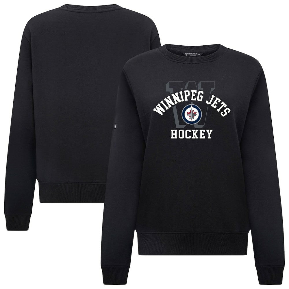 Winnipeg Jets Levelwear Women's Yvette Limelight Big Letter Sweatshirt Black