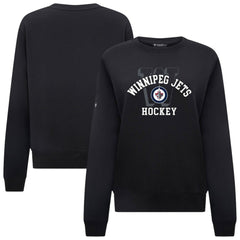 Winnipeg Jets Levelwear Women's Yvette Limelight Big Letter Sweatshirt Black