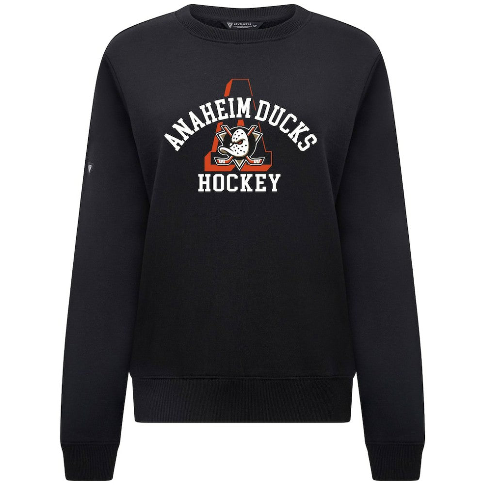 Anaheim Ducks Levelwear Women's Yvette Limelight Big Letter Sweatshirt Black