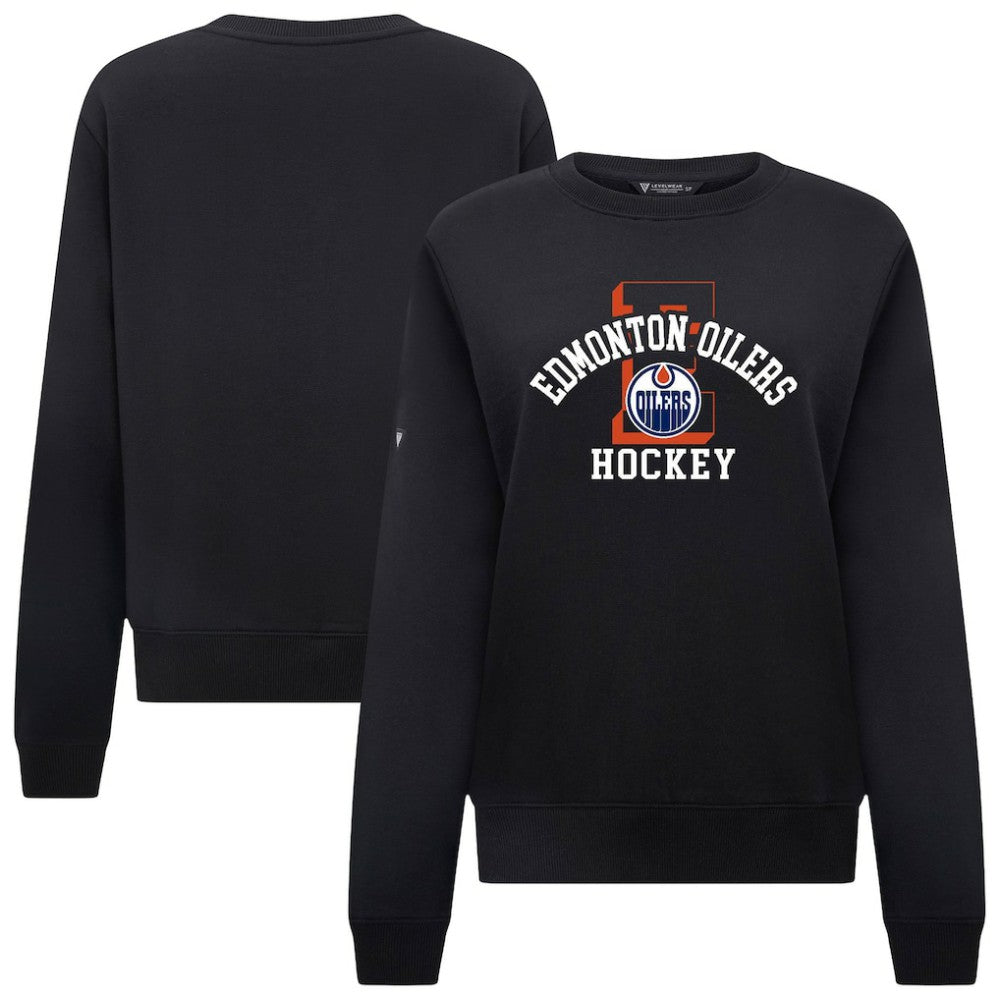 Edmonton Oilers Levelwear Women's Yvette Limelight Big Letter Sweatshirt Black