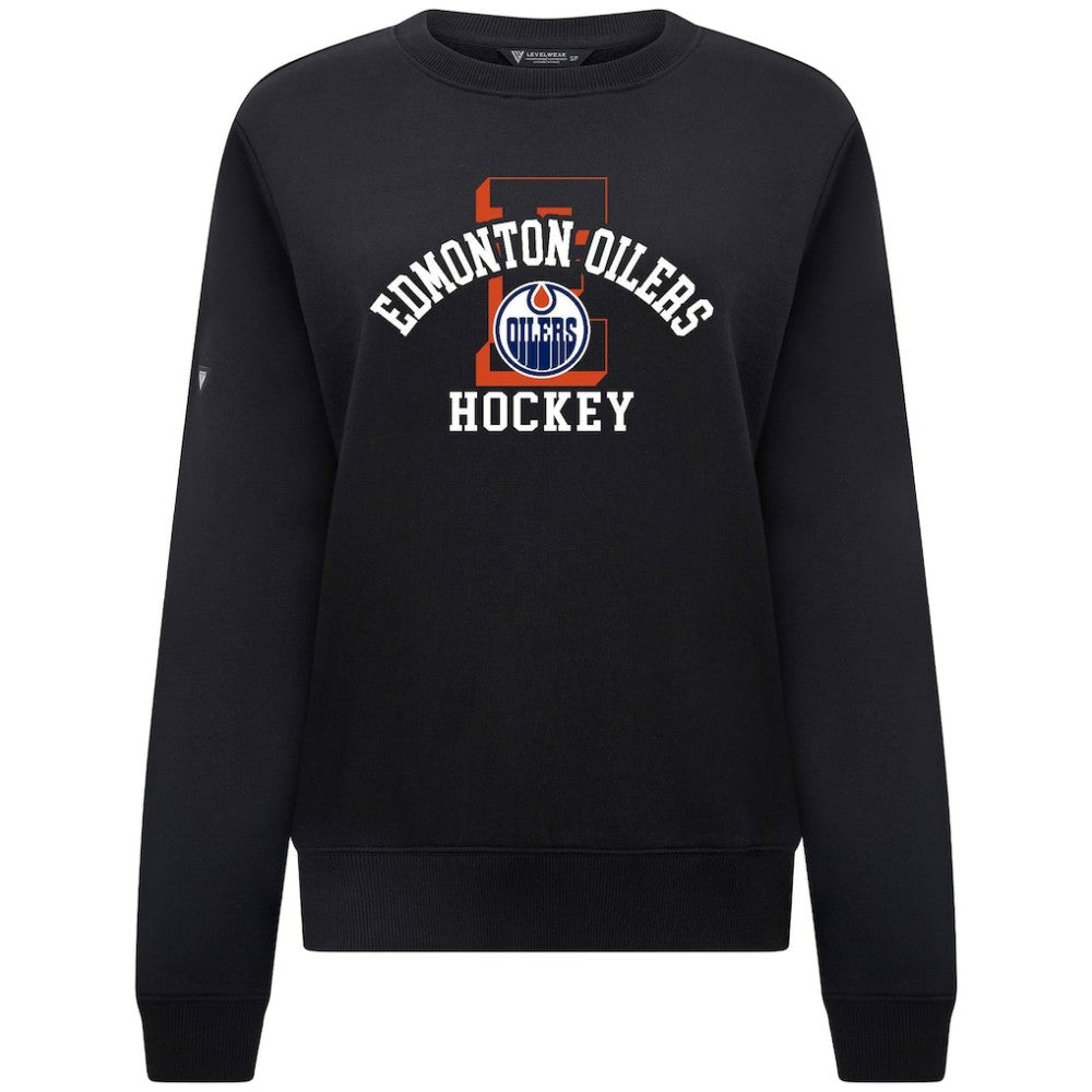 Edmonton Oilers Levelwear Women's Yvette Limelight Big Letter Sweatshirt Black