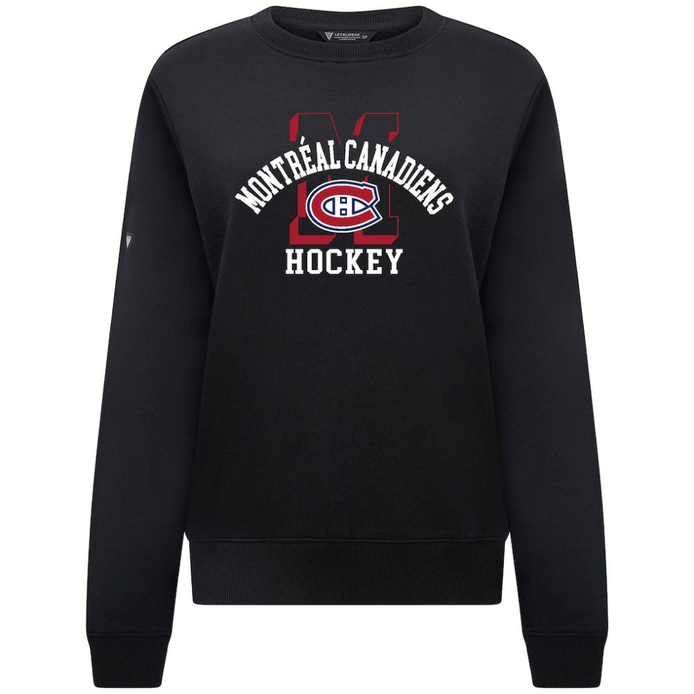 Montreal Canadiens Levelwear Women's Yvette Limelight Big Letter Sweatshirt Black