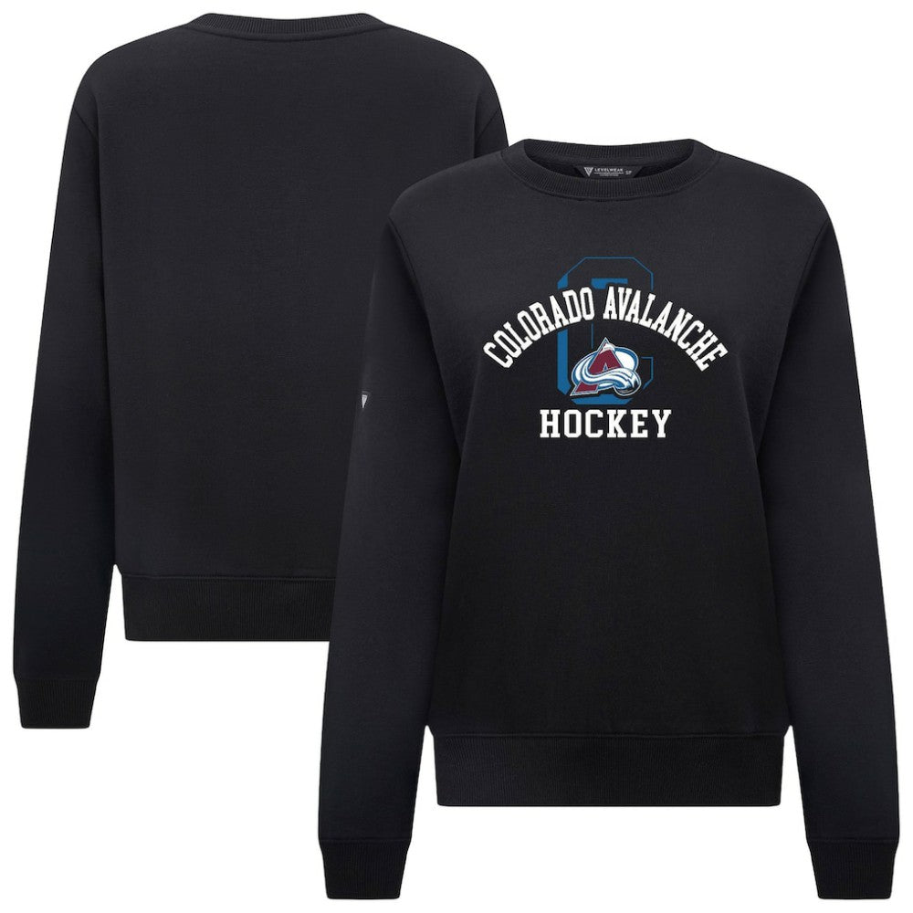 Colorado Avalanche Levelwear Women's Yvette Limelight Big Letter Sweatshirt Black