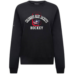 Columbus Blue Jackets Levelwear Women's Yvette Limelight Big Letter Sweatshirt Black