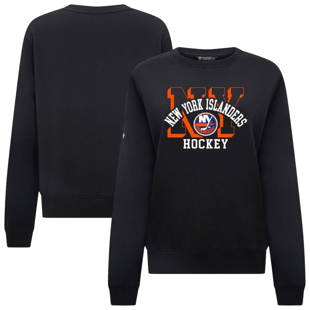 New York Islanders Levelwear Women's Yvette Limelight Big Letter Sweatshirt Black