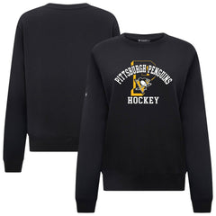 Pittsburgh Penguins Levelwear Women's Yvette Limelight Big Letter Sweatshirt Black
