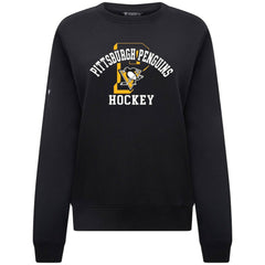 Pittsburgh Penguins Levelwear Women's Yvette Limelight Big Letter Sweatshirt Black