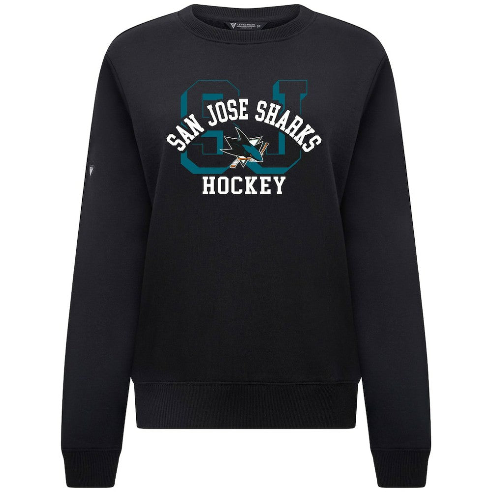 San Jose Sharks Levelwear Women's Yvette Limelight Big Letter Sweatshirt Black