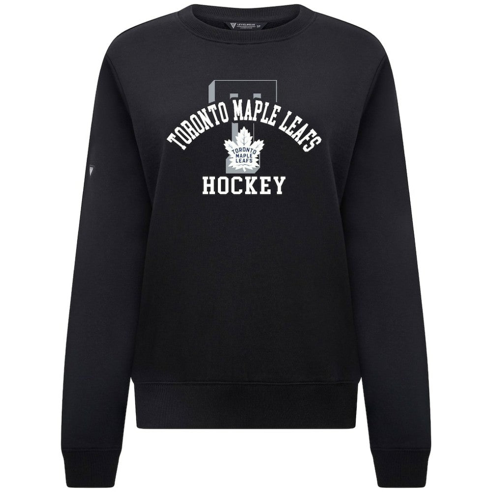 Toronto Maple Leafs Levelwear Women's Yvette Limelight Big Letter Sweatshirt Black