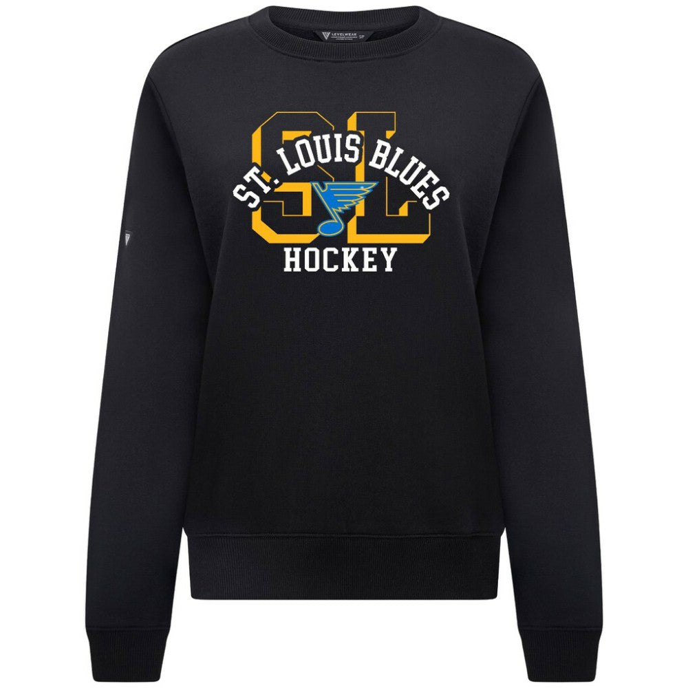 St. Louis Blues Levelwear Women's Yvette Limelight Big Letter Sweatshirt Black