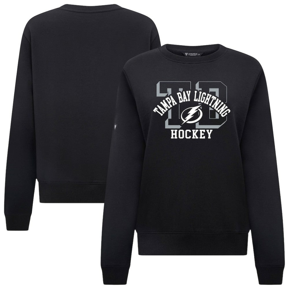 Tampa Bay Lightning Levelwear Women's Yvette Limelight Big Letter Sweatshirt Black