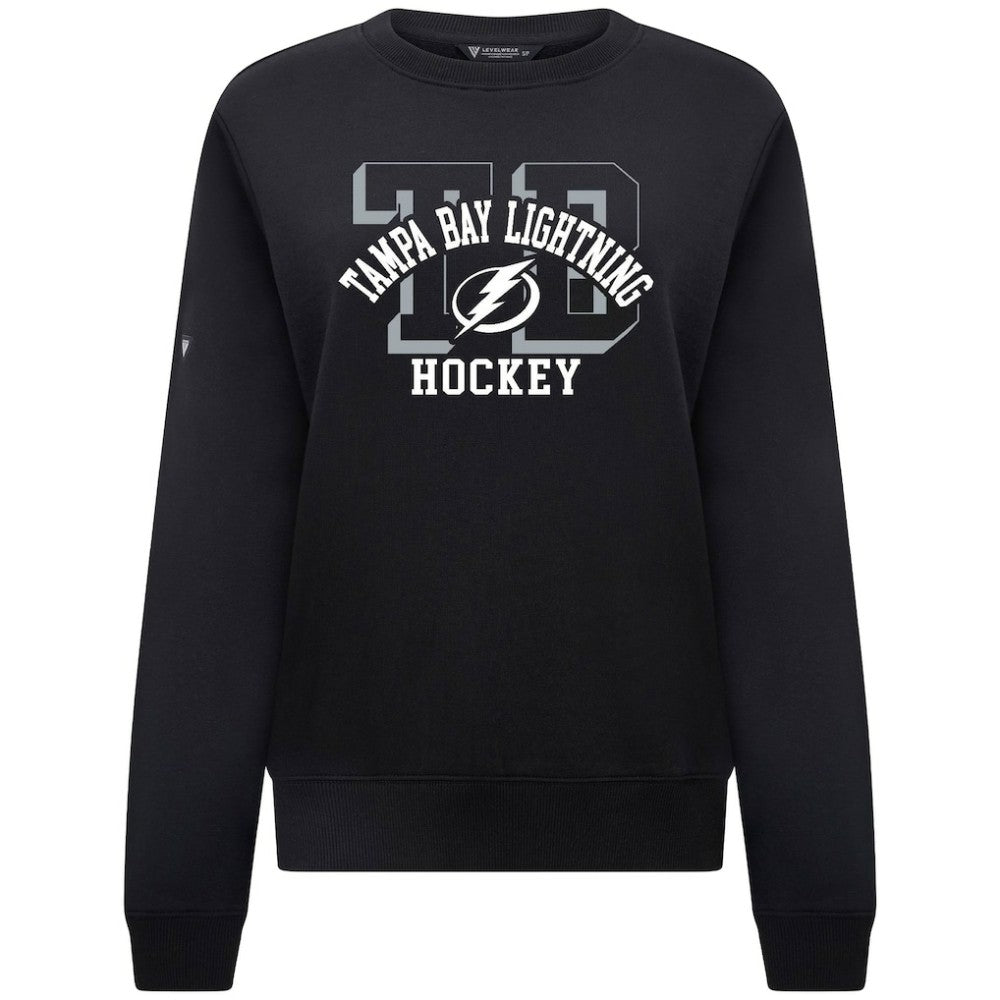 Tampa Bay Lightning Levelwear Women's Yvette Limelight Big Letter Sweatshirt Black