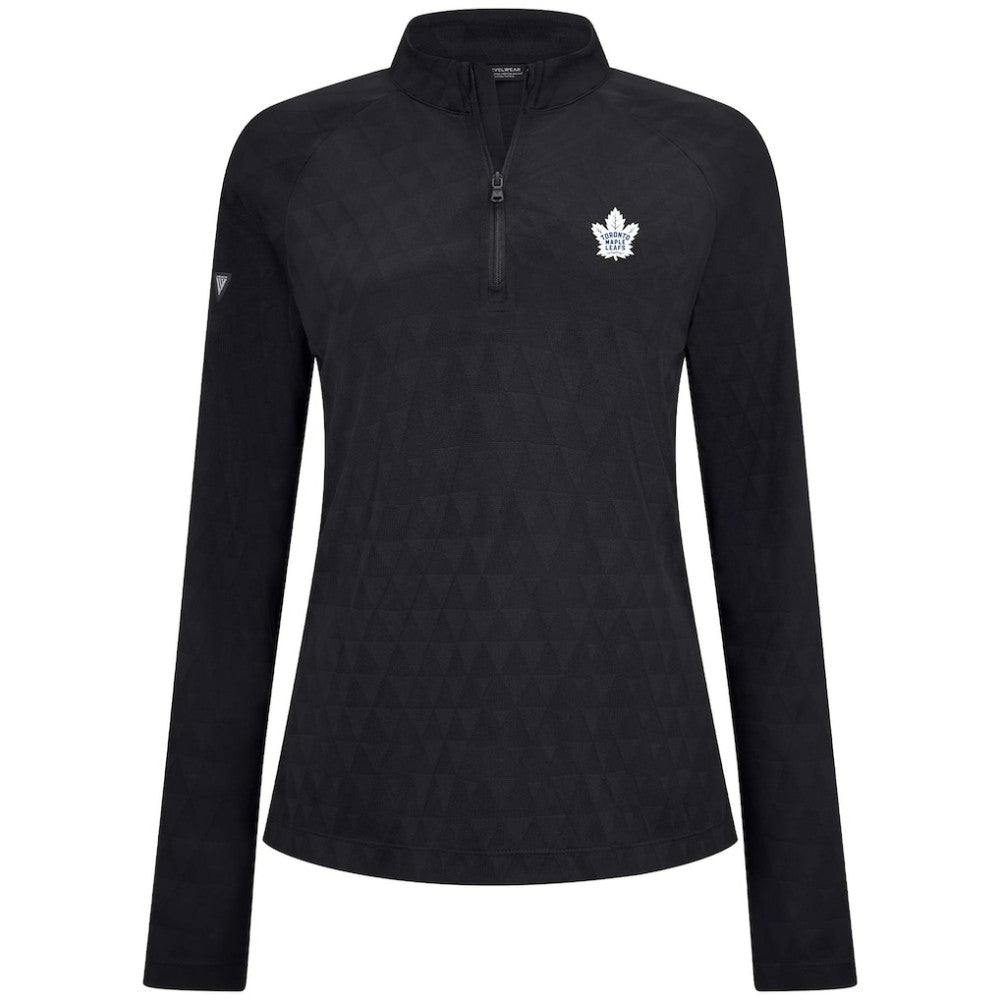 Toronto Maple Leafs Levelwear Women's Spike Raglan Quarter-Zip Top Black
