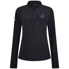 Vancouver Canucks Levelwear Women's Spike Raglan Quarter-Zip Top Black