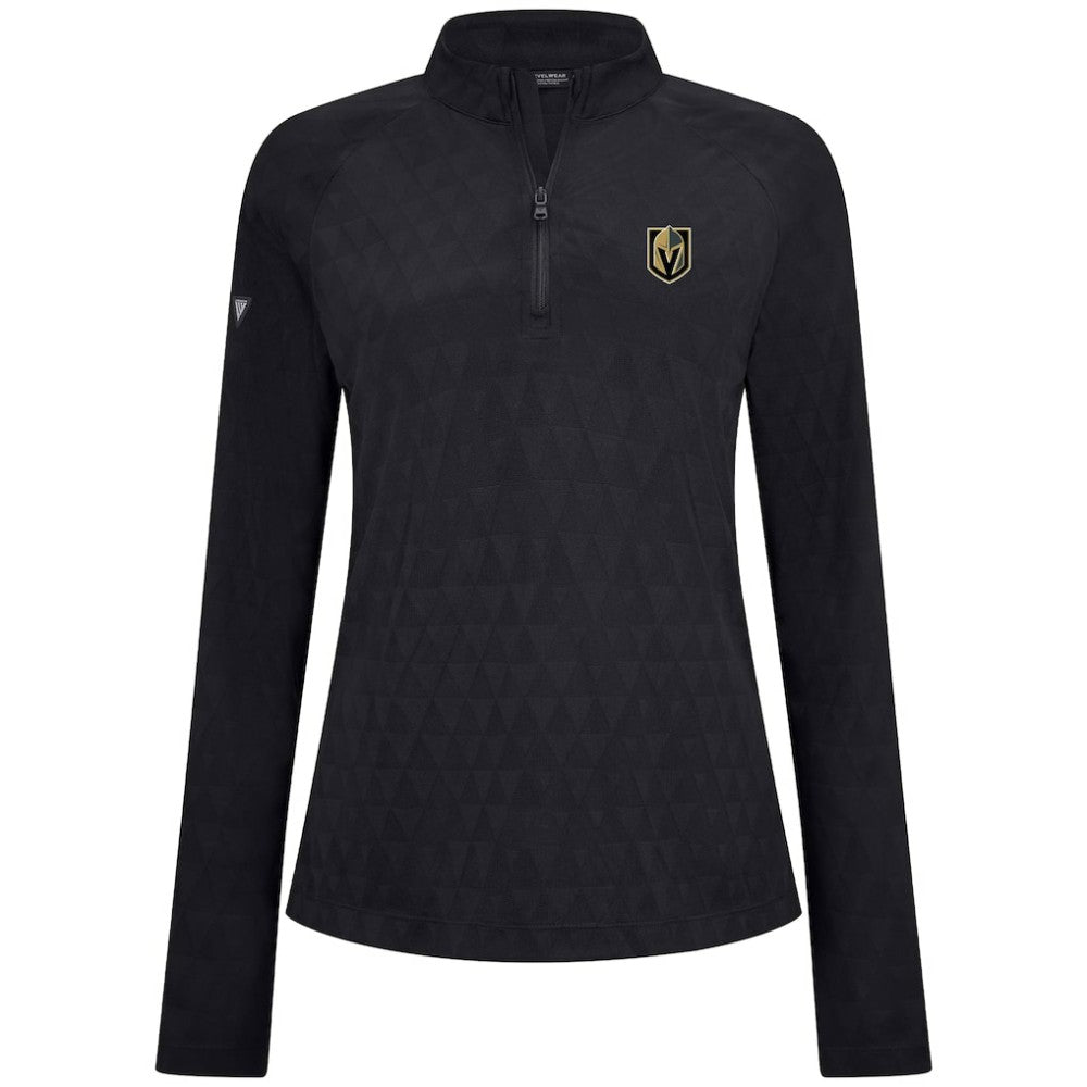 Vegas Golden Knights Levelwear Women's Spike Raglan Quarter-Zip Top Black