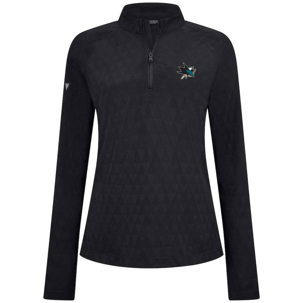 San Jose Sharks Levelwear Women's Spike Raglan Quarter-Zip Top Black
