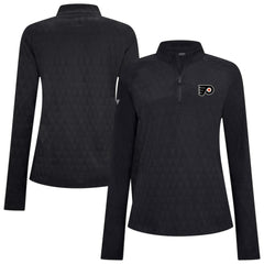 Philadelphia Flyers Levelwear Women's Spike Raglan Quarter-Zip Top Black