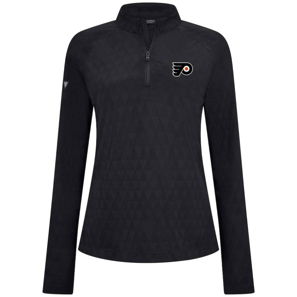 Philadelphia Flyers Levelwear Women's Spike Raglan Quarter-Zip Top Black