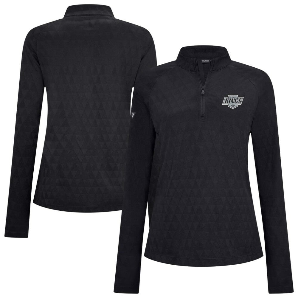 Los Angeles Kings Levelwear Women's Spike Raglan Quarter-Zip Top Black