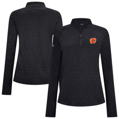 Calgary Flames Levelwear Women's Spike Raglan Quarter-Zip Top Black
