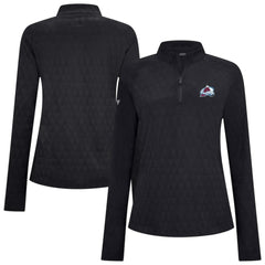 Colorado Avalanche Levelwear Women's Spike Raglan Quarter-Zip Top Black
