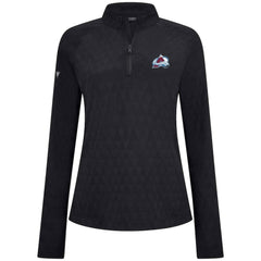 Colorado Avalanche Levelwear Women's Spike Raglan Quarter-Zip Top Black