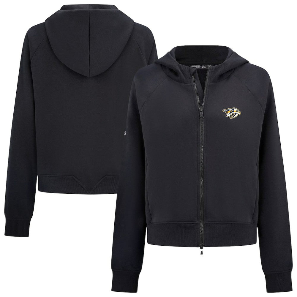 Nashville Predators Levelwear Women's Judd Raglan Full-Zip Hoodie Black
