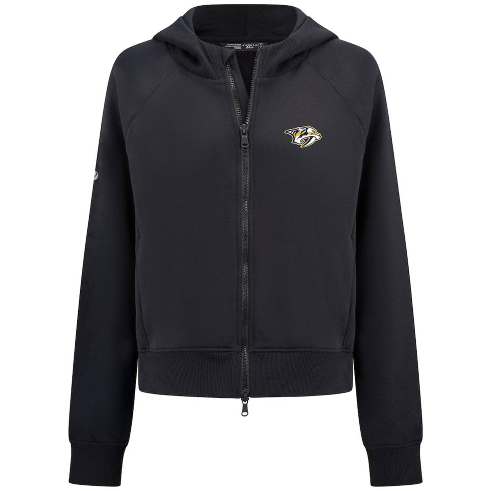 Nashville Predators Levelwear Women's Judd Raglan Full-Zip Hoodie Black