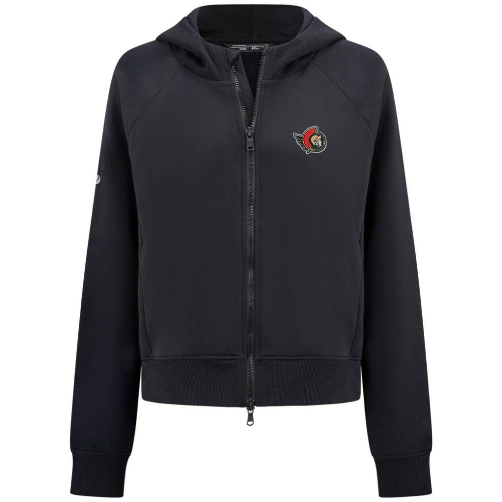 Ottawa Senators Levelwear Women's Judd Raglan Full-Zip Hoodie Black