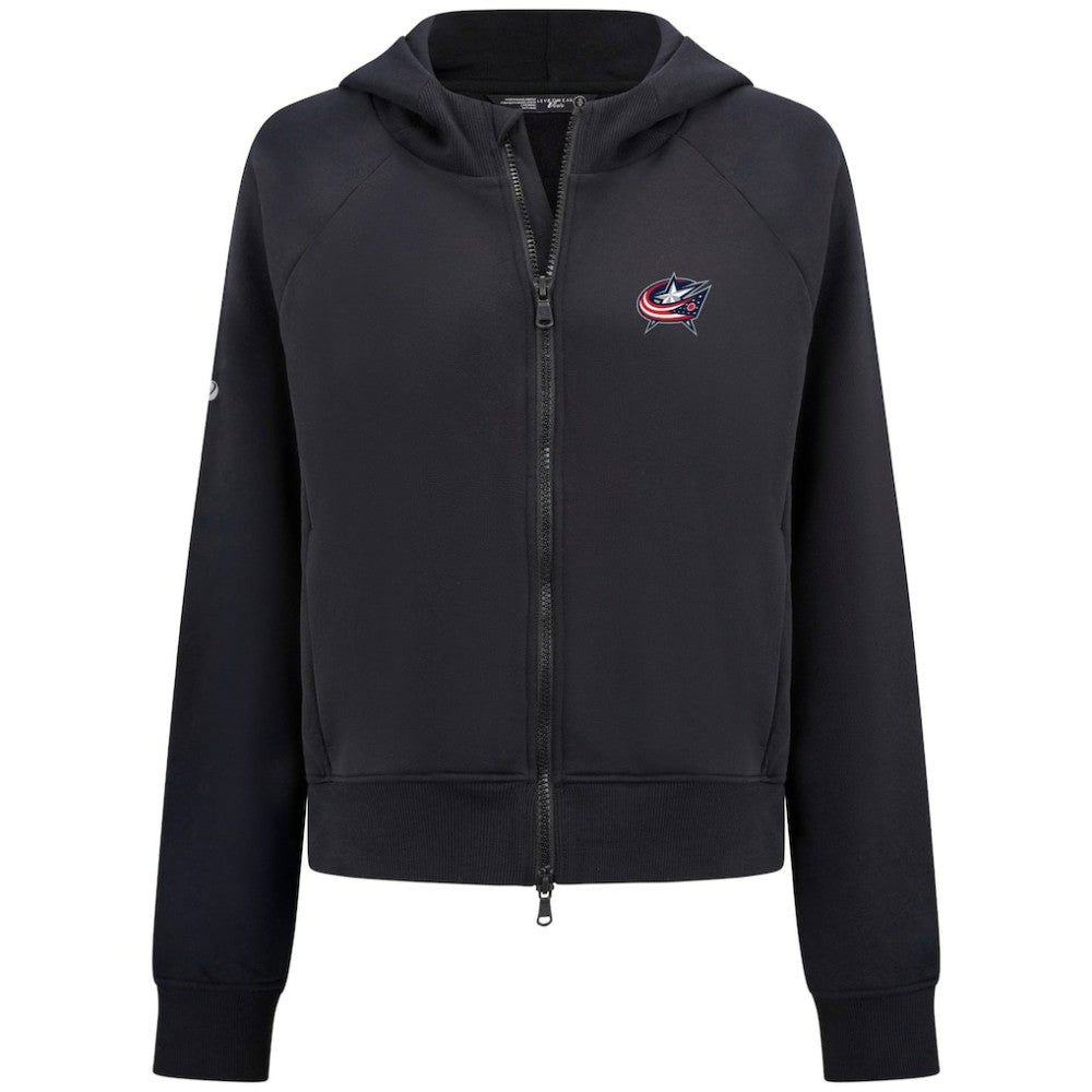 Columbus Blue Jackets Levelwear Women's Judd Raglan Full-Zip Hoodie Black