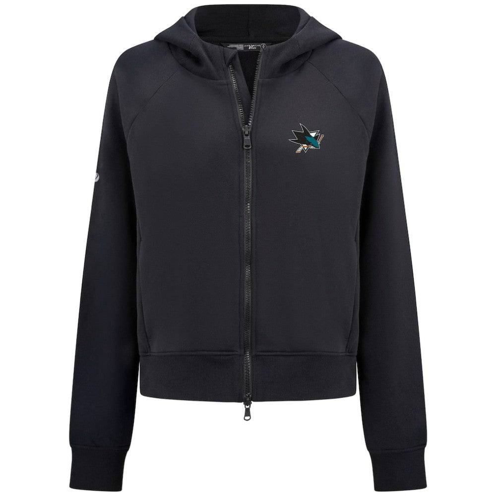 San Jose Sharks Levelwear Women's Judd Raglan Full-Zip Hoodie Black