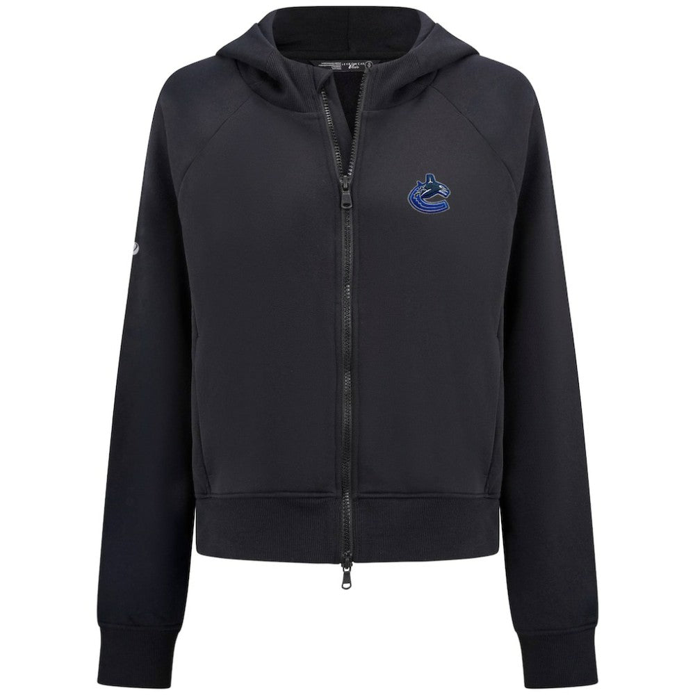 Vancouver Canucks Levelwear Women's Judd Raglan Full-Zip Hoodie Black