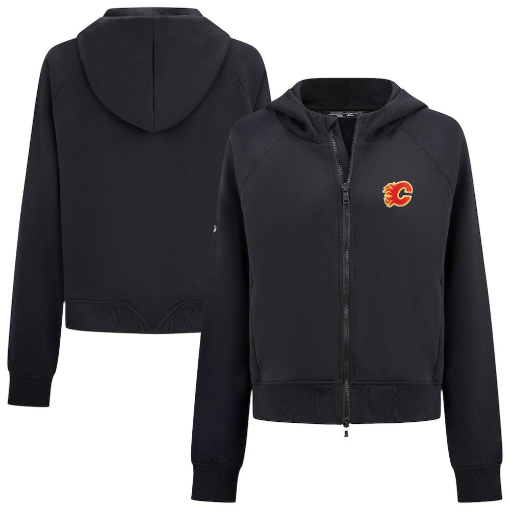 Calgary Flames Levelwear Women's Judd Raglan Full-Zip Hoodie Black