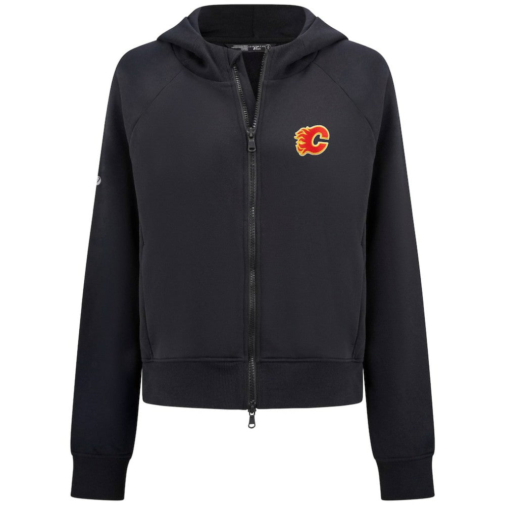 Calgary Flames Levelwear Women's Judd Raglan Full-Zip Hoodie Black