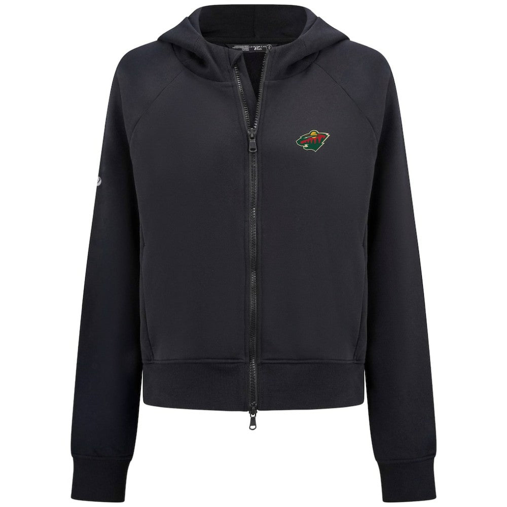 Minnesota Wild Levelwear Women's Judd Raglan Full-Zip Hoodie Black