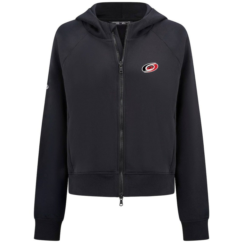 Carolina Hurricanes Levelwear Women's Judd Raglan Full-Zip Hoodie Black