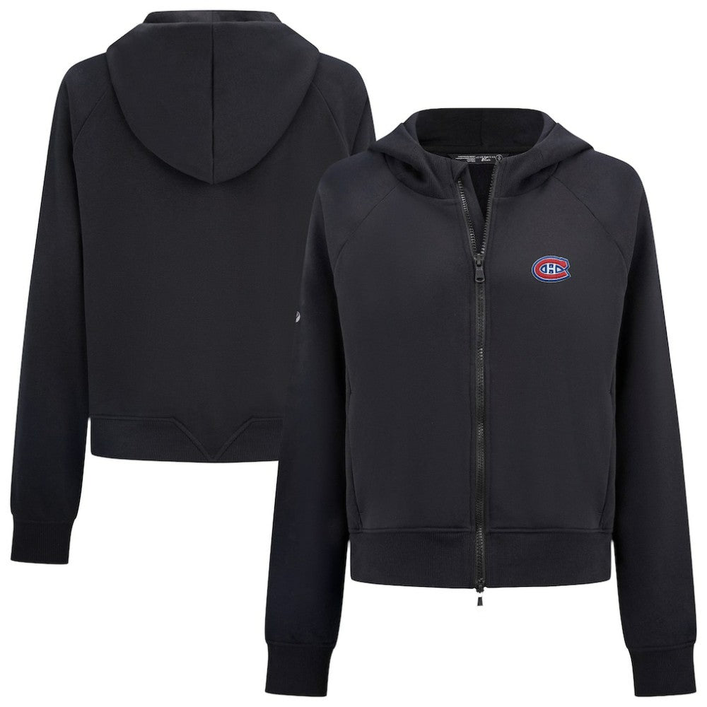 Montreal Canadiens Levelwear Women's Judd Raglan Full-Zip Hoodie Black