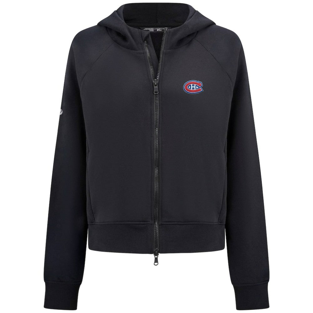 Montreal Canadiens Levelwear Women's Judd Raglan Full-Zip Hoodie Black