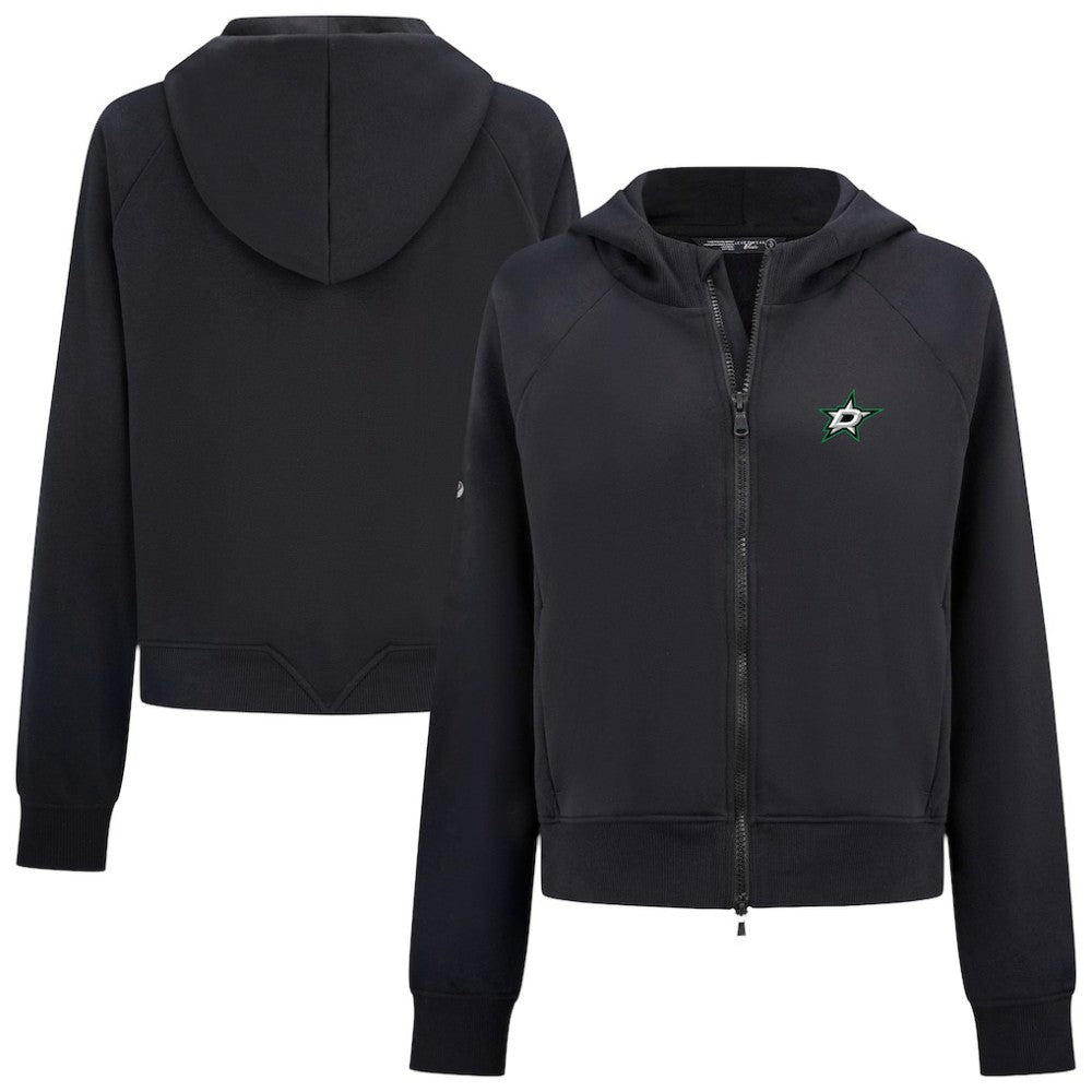Dallas Stars Levelwear Women's Judd Raglan Full-Zip Hoodie Black