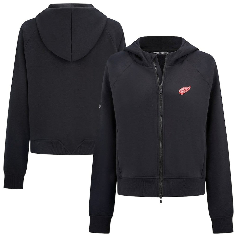 Detroit Red Wings Levelwear Women's Judd Raglan Full-Zip Hoodie Black
