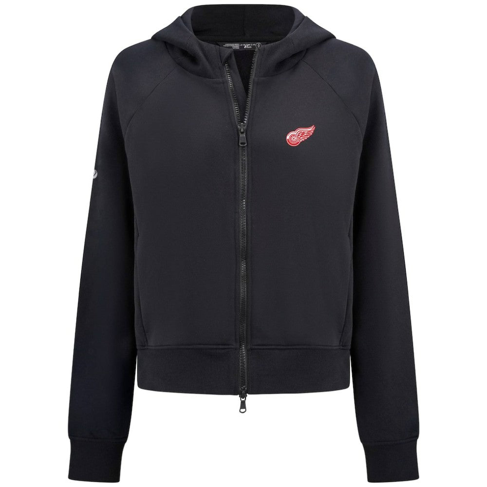 Detroit Red Wings Levelwear Women's Judd Raglan Full-Zip Hoodie Black