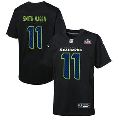 Jaxon Smith-Njigba Seattle Seahawks Youth Super Bowl LX Patch Carbon Fashion Game Jersey - Black