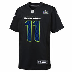 Jaxon Smith-Njigba Seattle Seahawks Youth Super Bowl LX Patch Carbon Fashion Game Jersey - Black