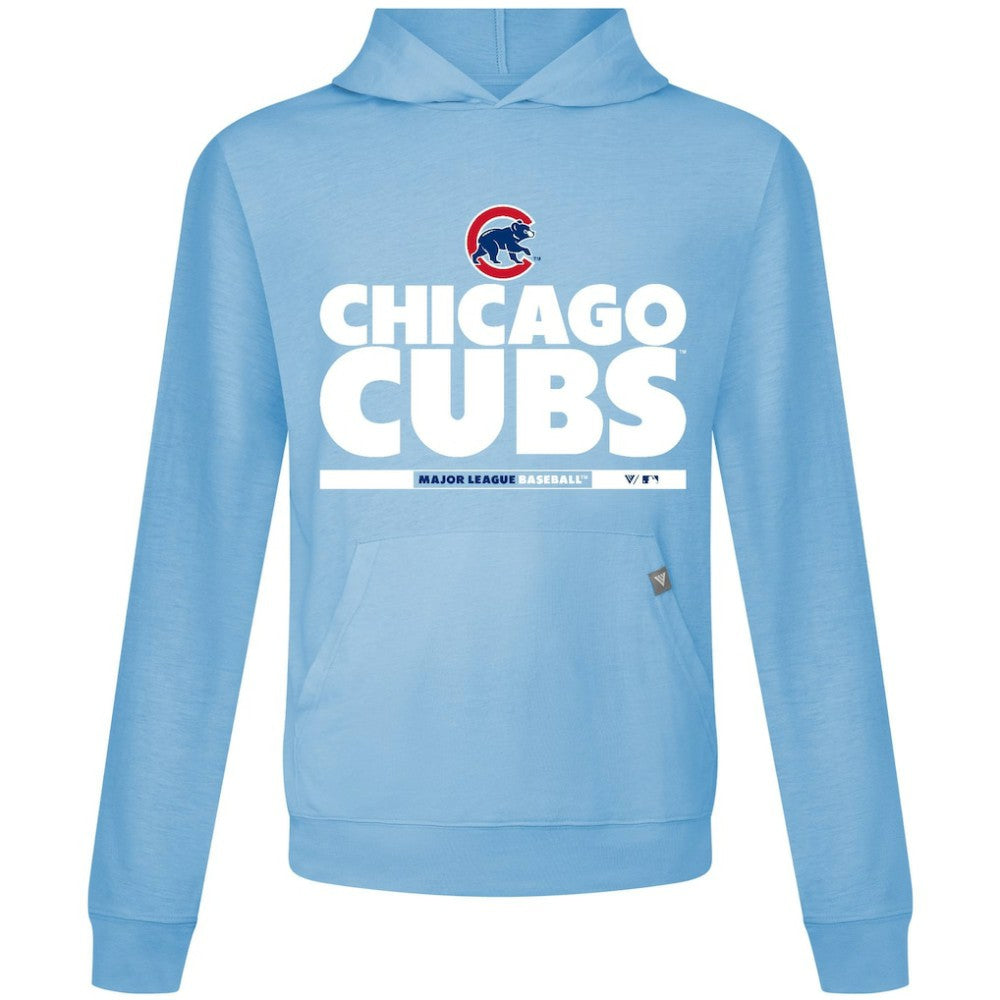 Chicago Cubs Levelwear Relay Center Stage Long Sleeve Hooded T-Shirt Light Blue