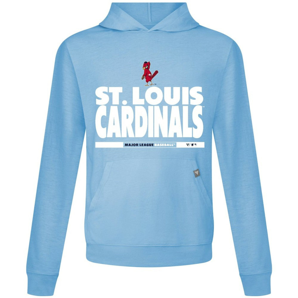St. Louis Cardinals Levelwear Relay Center Stage Long Sleeve Hooded T-Shirt Light Blue