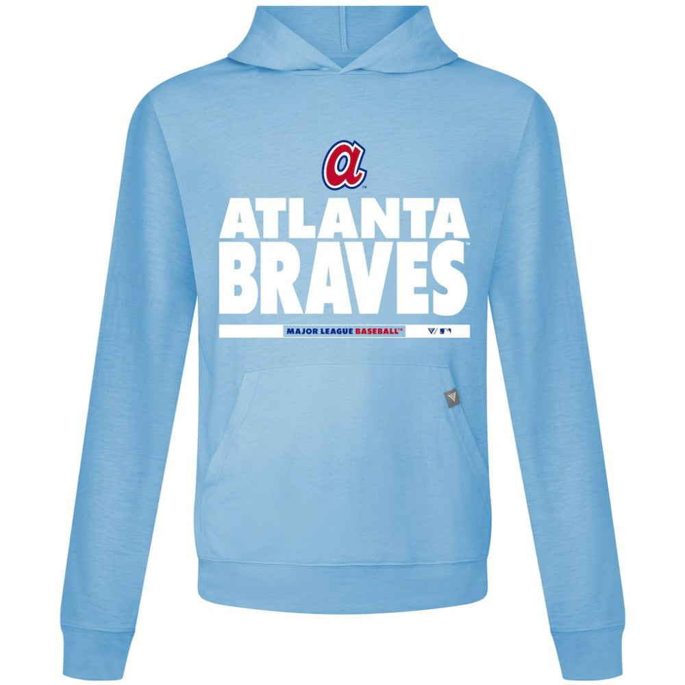 Atlanta Braves Levelwear Relay Center Stage Long Sleeve Hooded T-Shirt Light Blue